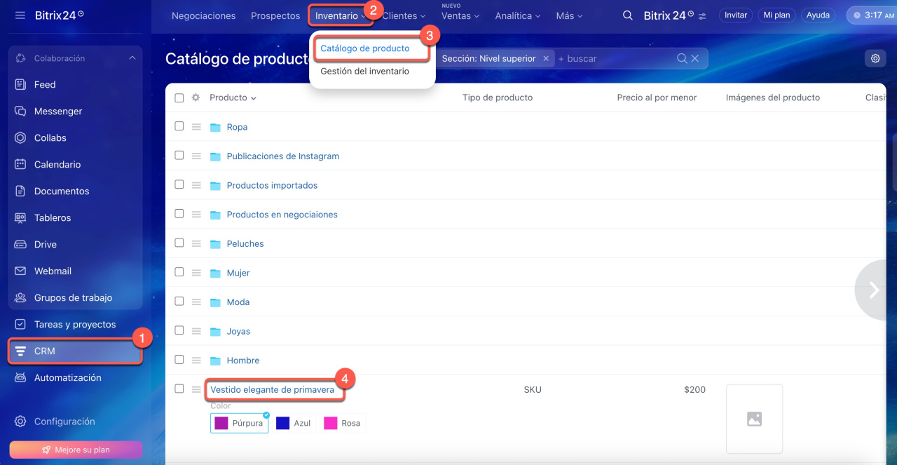 Catálogo de productos