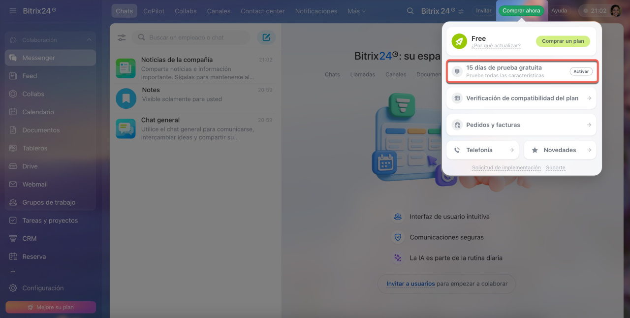 Modo de prueba Modo de prueba