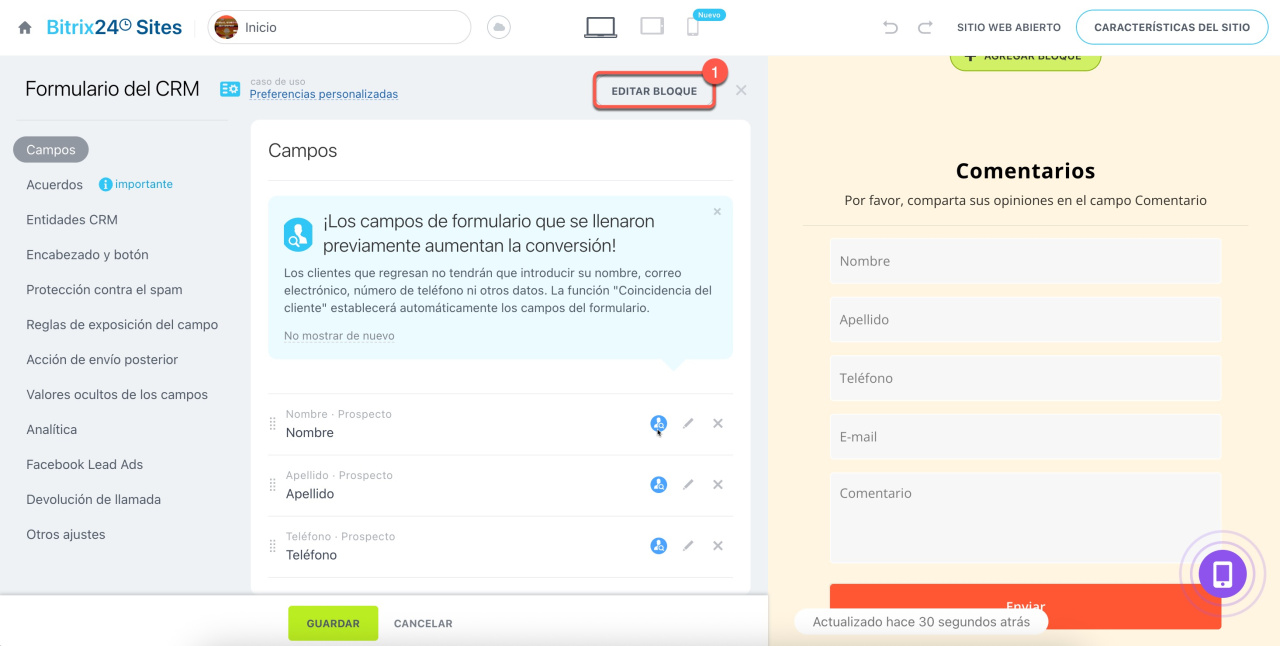 Editar bloque Editar bloque