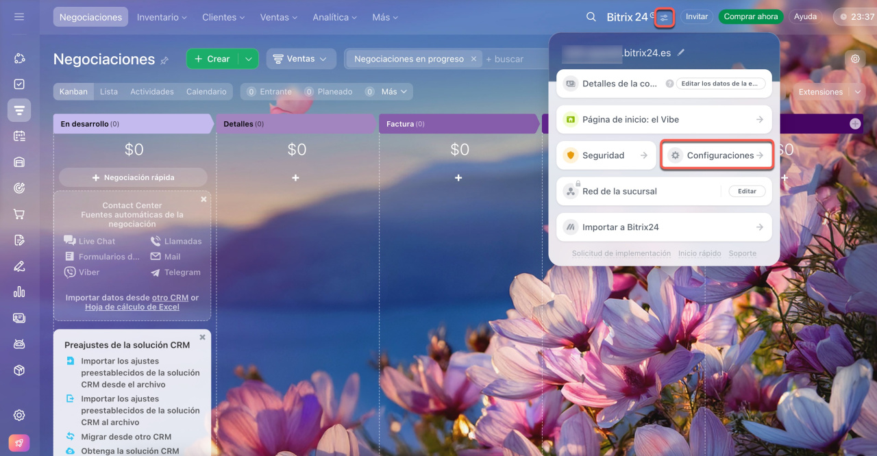 Configuraciones Configuraciones