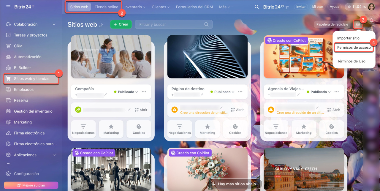 Permisos de acceso Permisos de acceso
