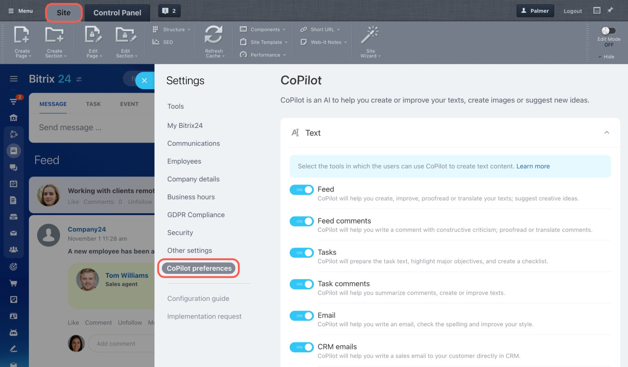 CoPilot preferences CoPilot preferences