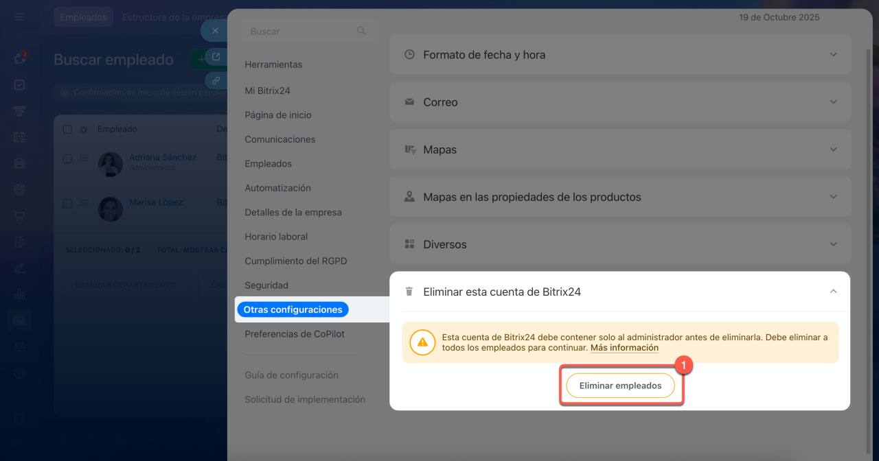 Eliminar empleados Eliminar empleados