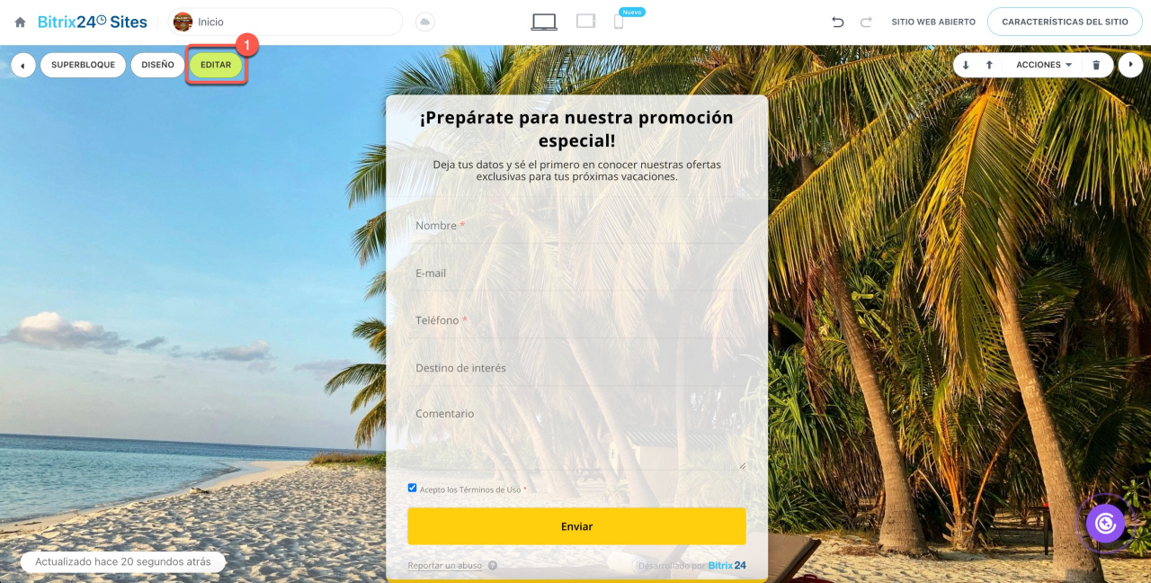 Editar formulario Editar formulario