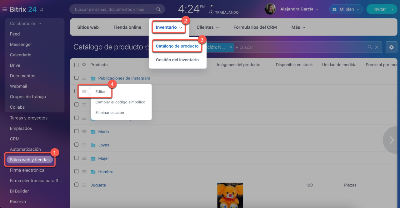 Catálogo de productos